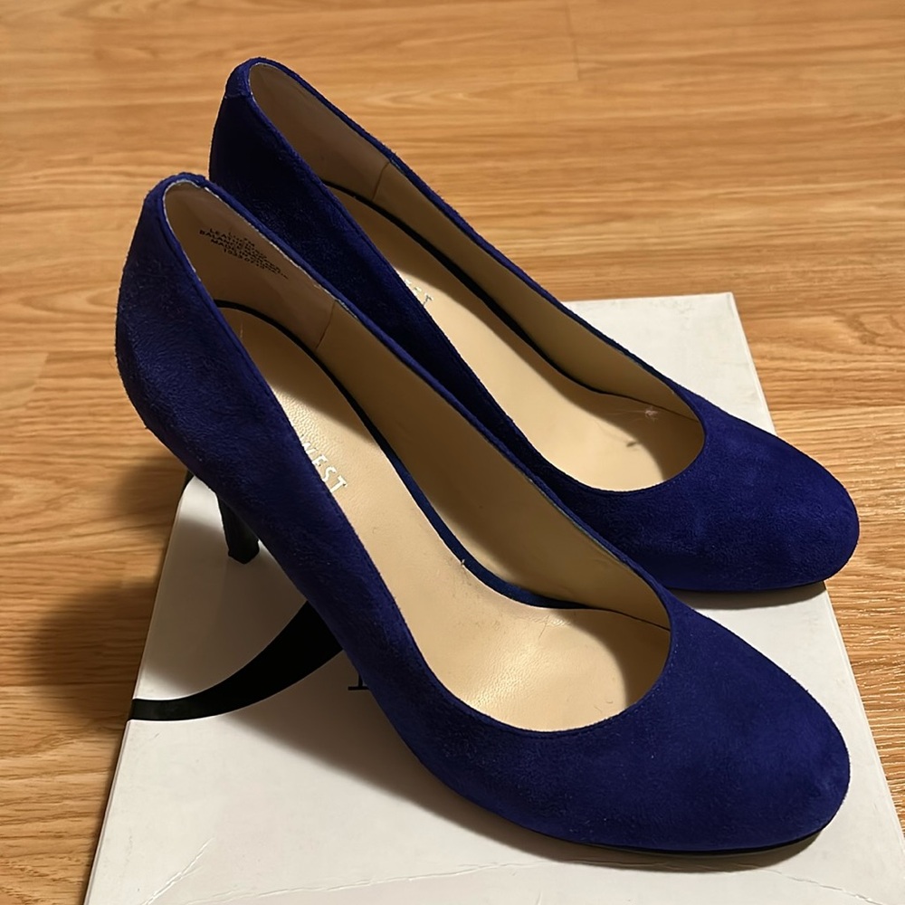 Nine West Royal Blue Suede Heels, Size 7